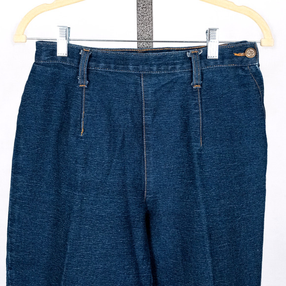 Vintage 80s 90s Bill Blass Hi-Rise Denim Stirrup Pants SZ 12 PETITE Made in USA - Picture 2 of 7